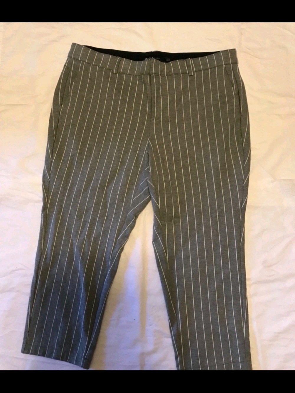 torrid Gray Pinstripe Crop Chinos